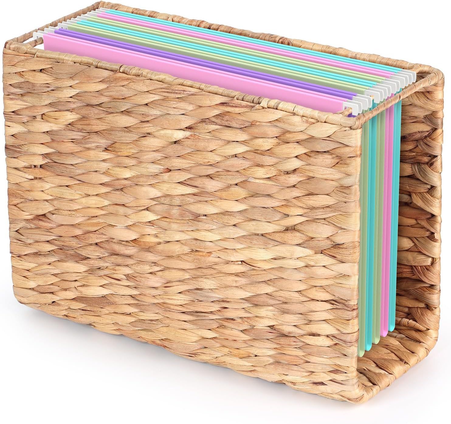 Hanging File Desk Organizer, File Folder Organizer with Handle for Letter Size, Portable Hanging Filing Box for Home Office Document Storage (Option 1)