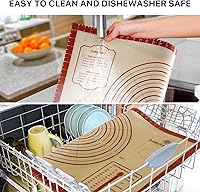 Vista 72 de Tapete de silicona, 28 x 20 pulgadas, extra grande, antiadherente, para hornear, con medición, tapete grueso reutilizable para mostrador de hojas