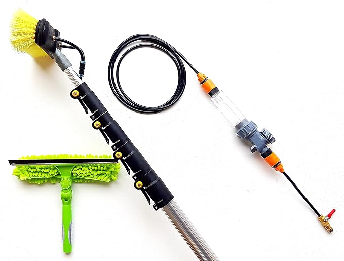 16ft20ft24ft Telescopic Water Fed Window Cleaning Pole, Solar Panel