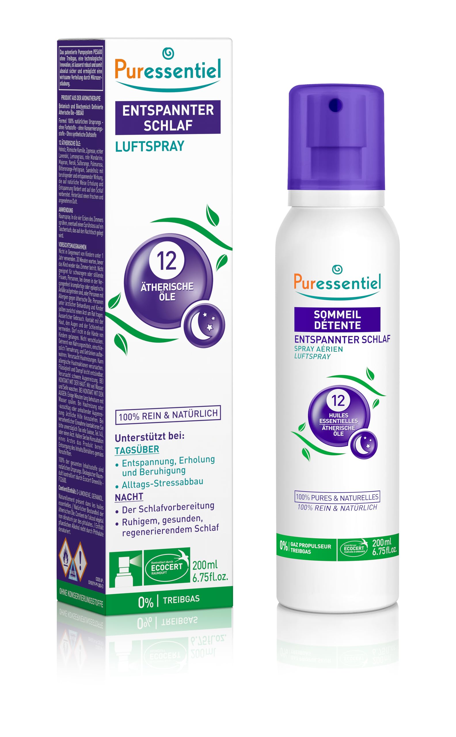 Puressentiel Entspannung Luftspray mit 12 ätherischen Ölen 200 ml 200 ml (1er Pack)