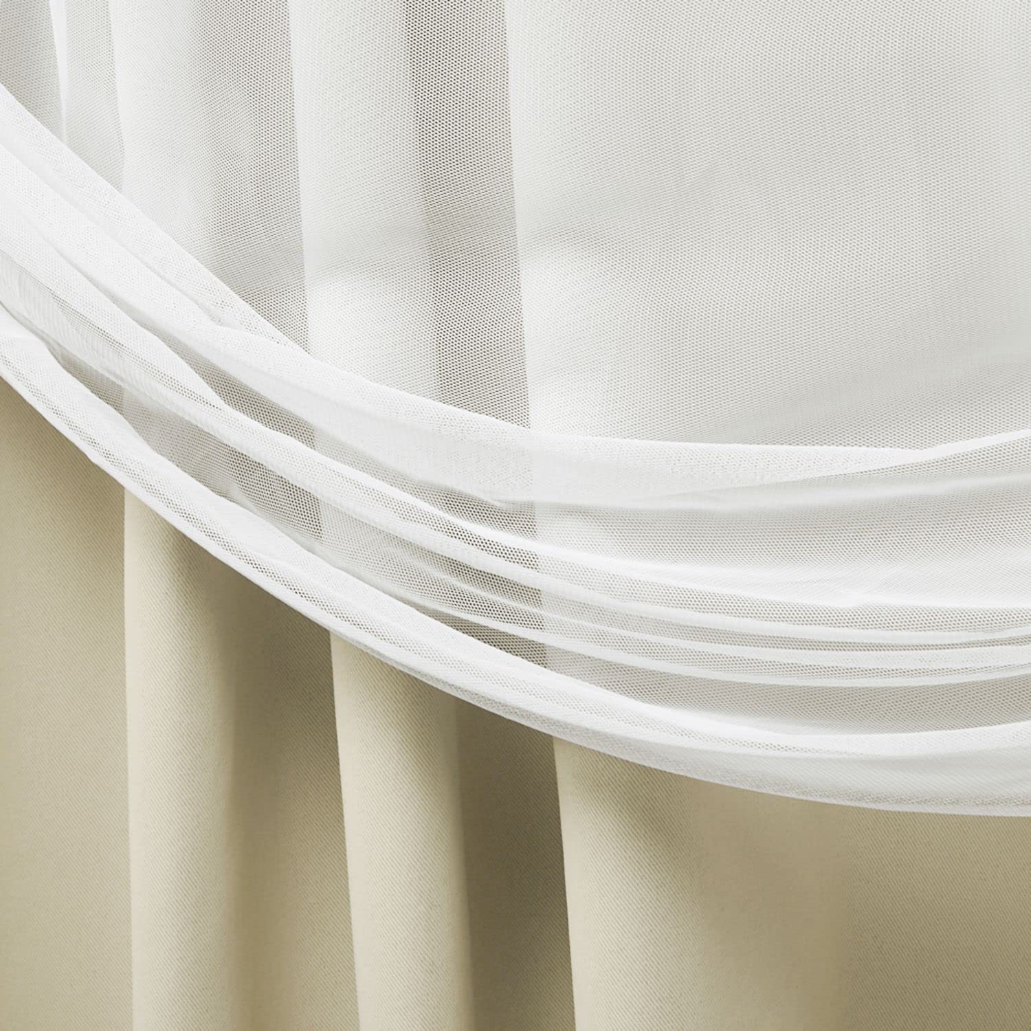 Exclusive Home Catarina Layered Solid Room Darkening Blackout and Sheer Hidden Tab/Rod Pocket Top Curtain Panel Pair, 52"x84" - Image 3