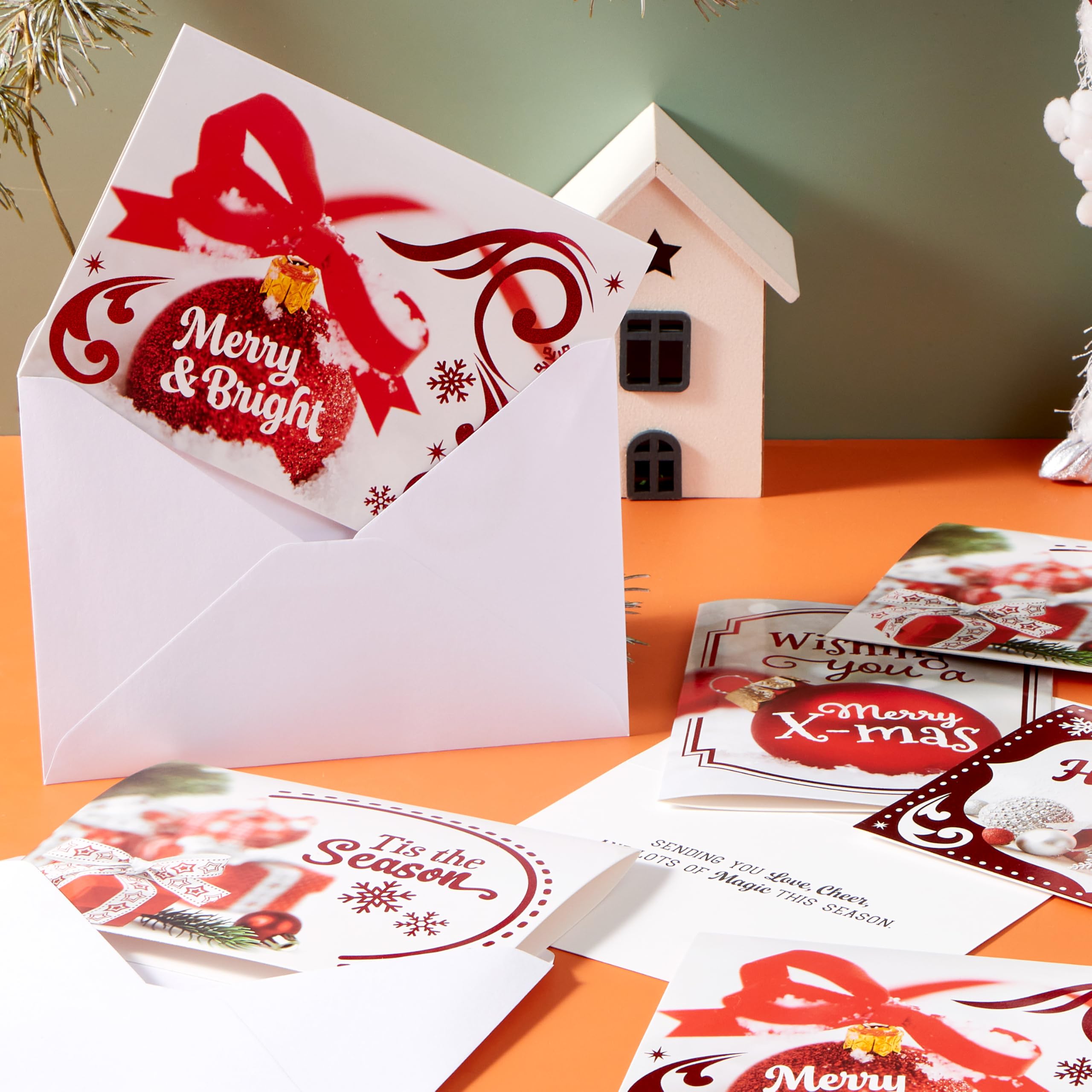 JOYIN Weihnachtskarten mit Marshmallow-Schneemännern, Set mit 72 großen Schneemann-Weihnachtskarten mit Umschlägen für Weihnachtseinladungskarten, Partyzubehör