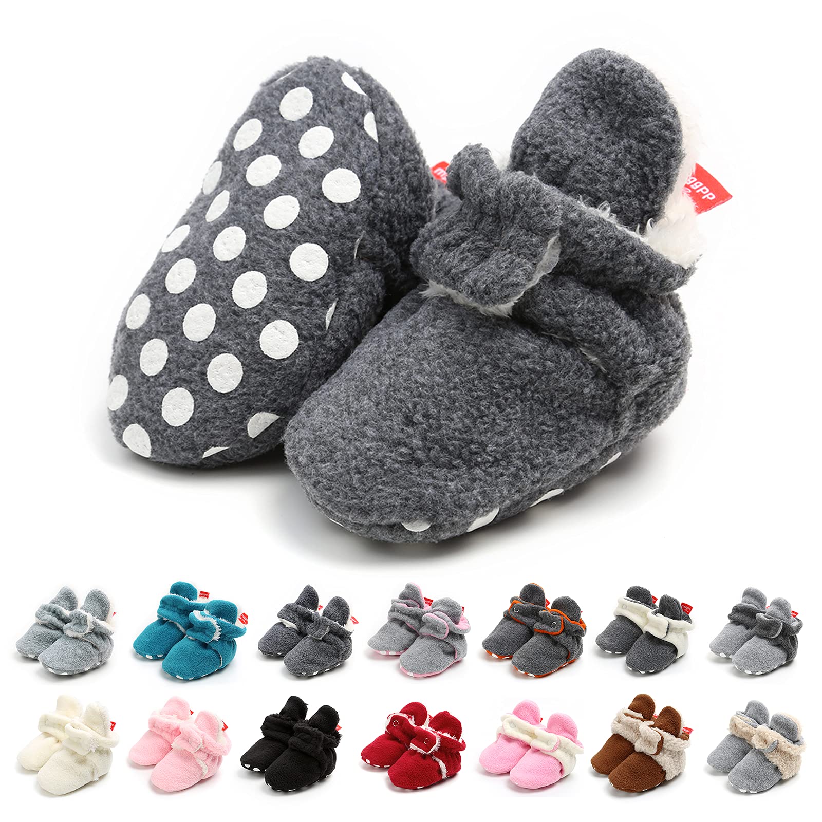EDOTON Unisex Neugeborenes Schneestiefel Weiche Sohlen Streifen Bootie Kleinkind Stiefel Niedlich Stiefel Socke Einstellbar
