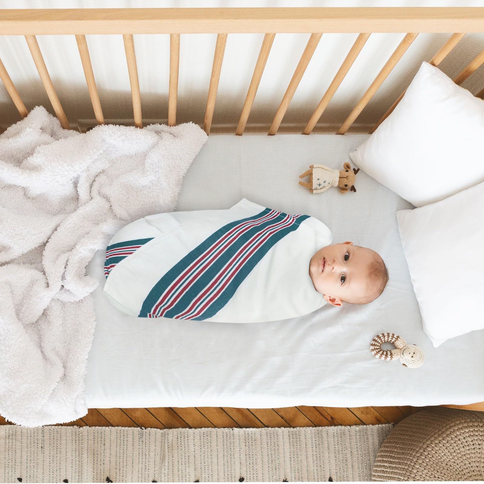 Avalon Bedding Mantas de recepción de algodón (paquete de 6) tamaño 30 x 40 pulgadas, 100% algodón suave, mantas de hospital para recién nacidos, mantas de hospital para envolver y envolver