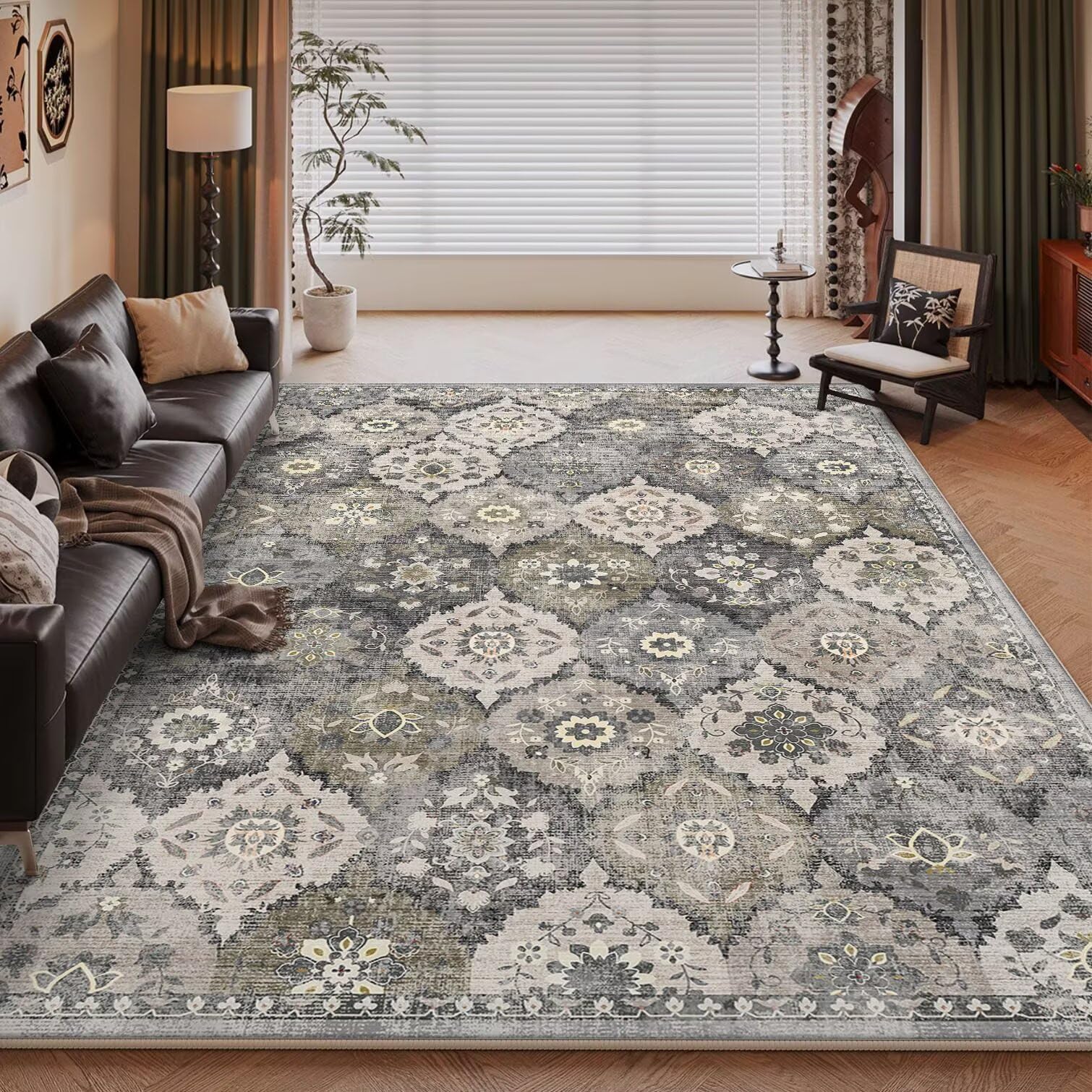 Tapis à poils courts antidérapant salon et couloir retro 160x230