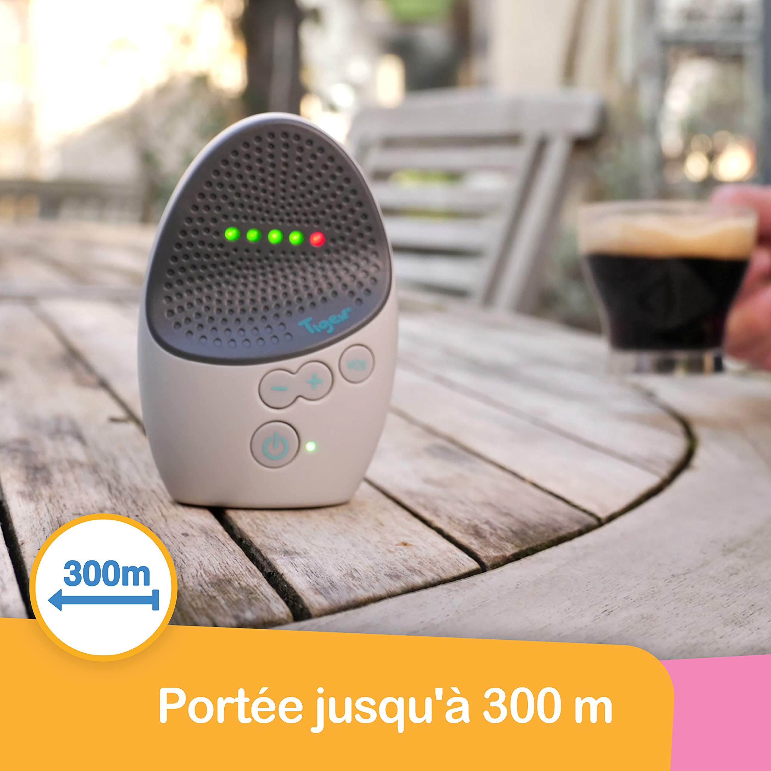 Tigex Baby Monitor Easy Protect, baby monitor ricaricabile con modalità Eco