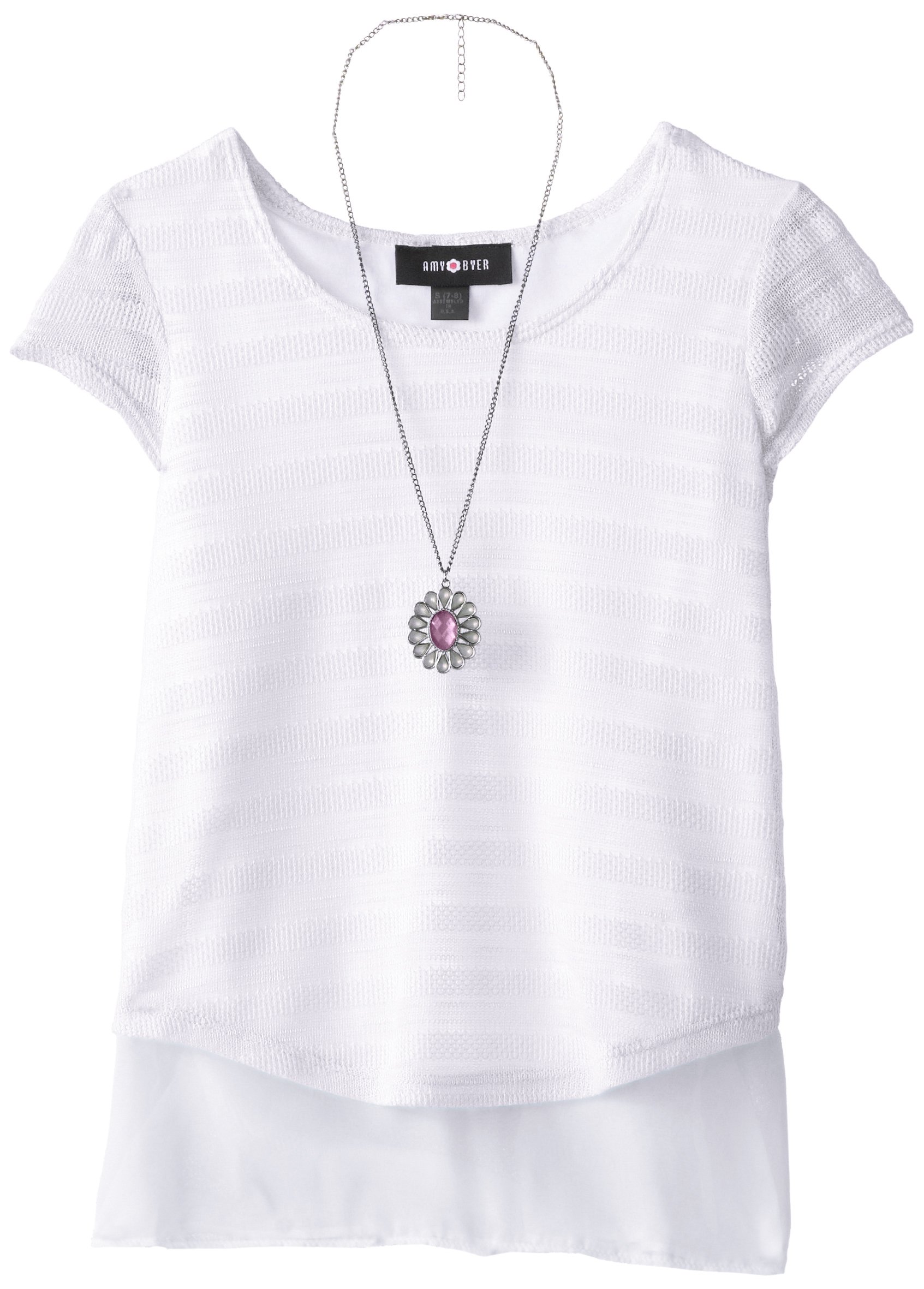 Amy Byer Big Girls' Short-Sleeve Sweater-Knit Top