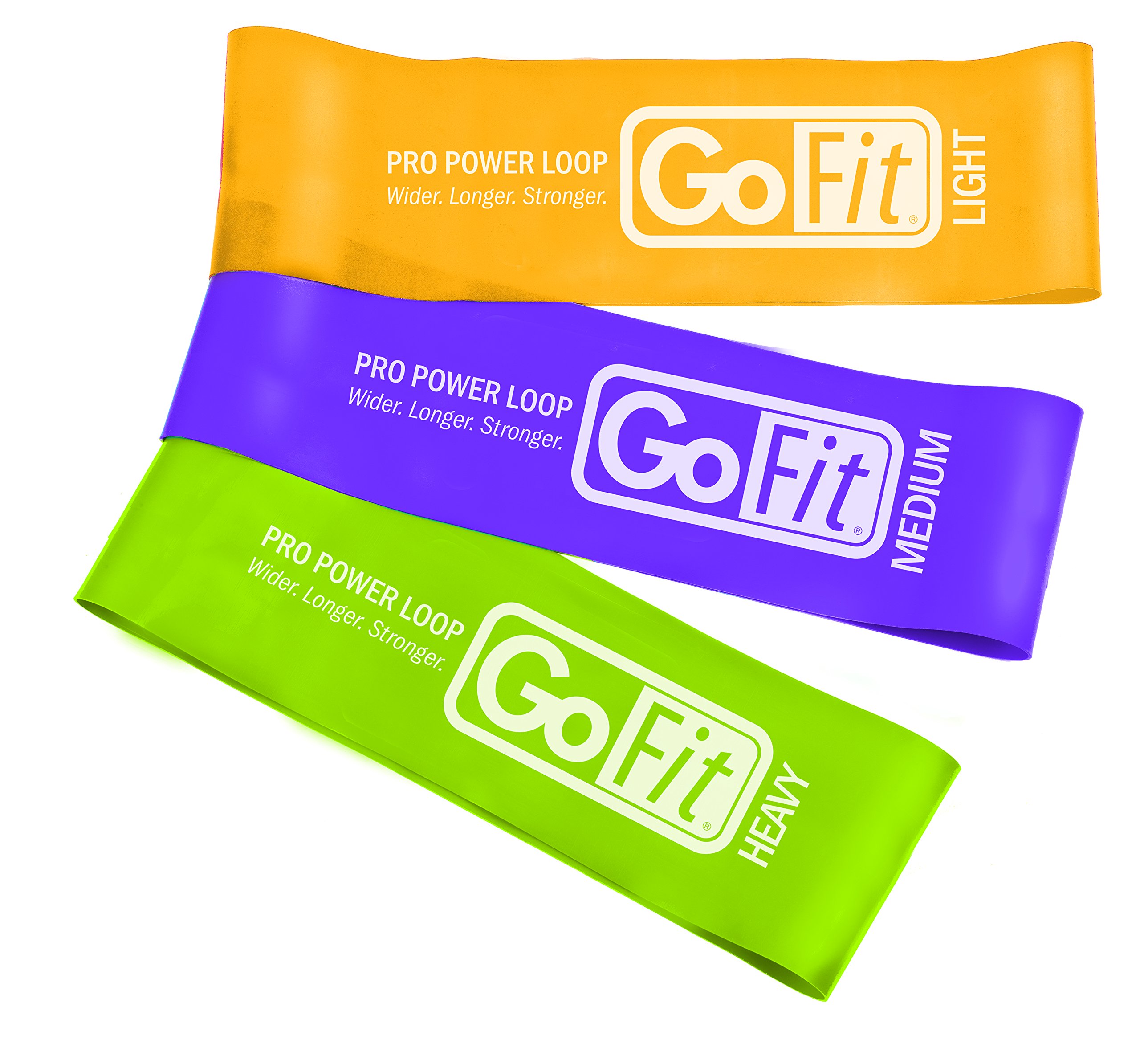 Bandas De Resistencia Power Loop GoFit - Pack De Entrenamiento Con Manual, Ligeras, Medias Y Pesadas