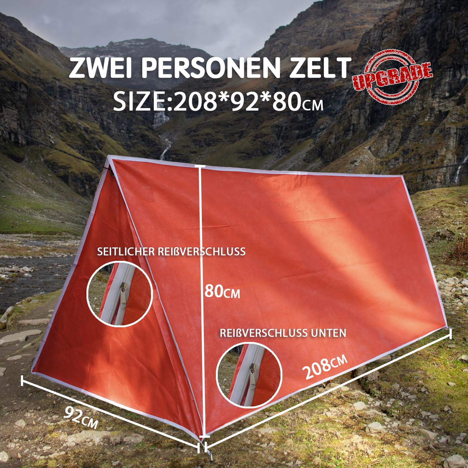 LYN Instant Tienda de Campaña Impermeable Ligera 1-2 Personas Emergencia Supervivencia