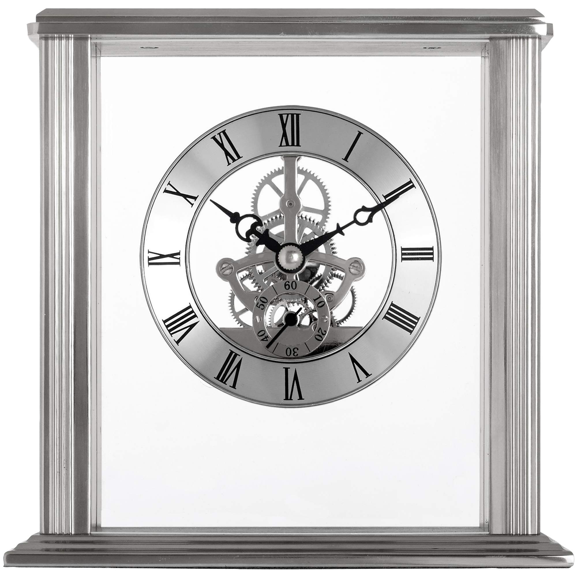 Acctim Vermont Skeleton Mantel Clock 36707 Silver