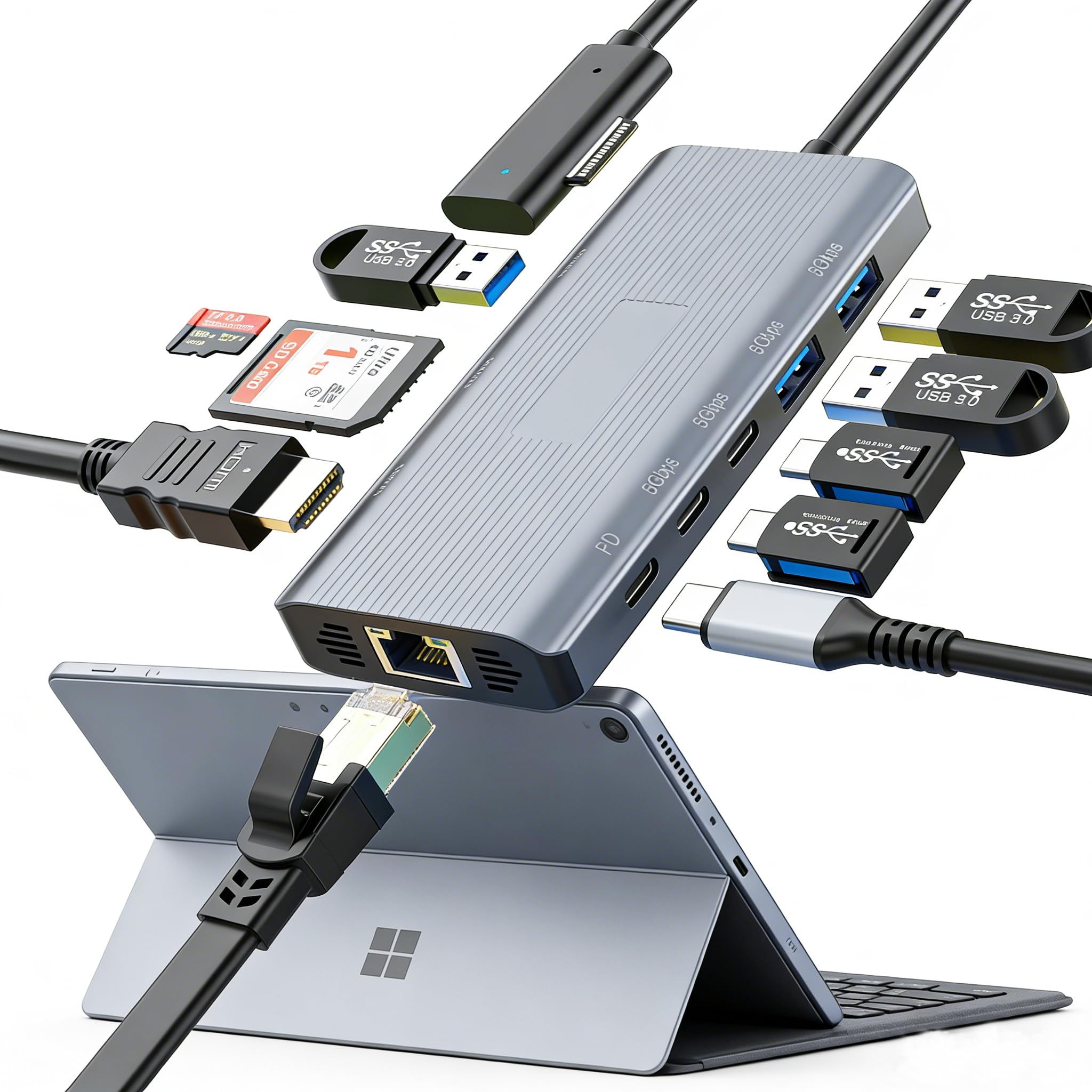 Amazon | 11イン1 Surface Pro ドッキングステーション Surface Dock