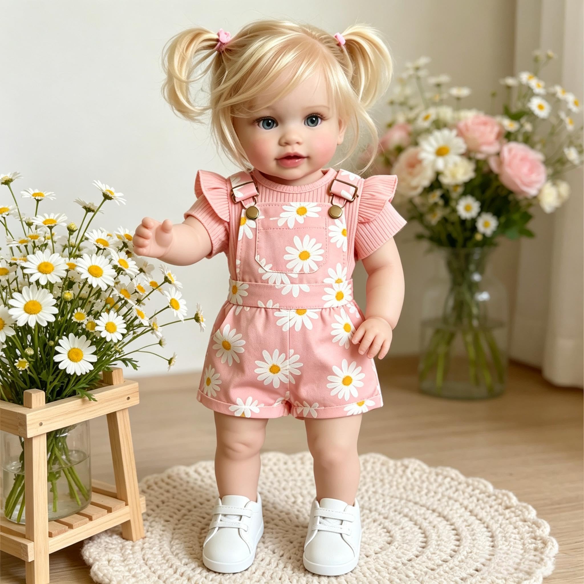 Lebensechte Reborn-Kleinkind-Puppen, blondes Mädchen, Pippa, 66 cm, große Größe, Reborn-Babypuppe, echtes Leben, Babypuppe, weiches Vinyl-Tuch, realistische Kleinkind-Puppe, Geschenk für