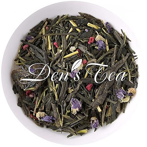 Té de guarida tés Sencha con sabor a uva, té verde japonés, hoja suelta, producto de Japón (2.2 onzas)