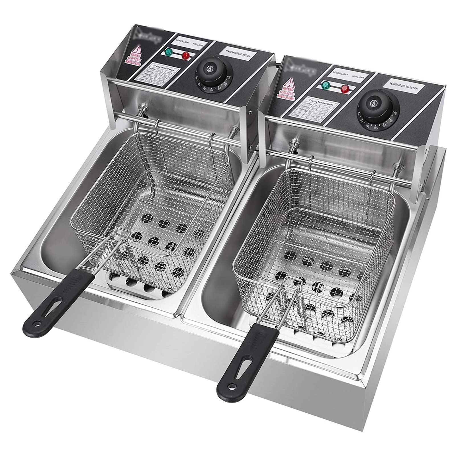 Amazon.com: Electric Deep Fryer With 2 Basket, Stainless Steel