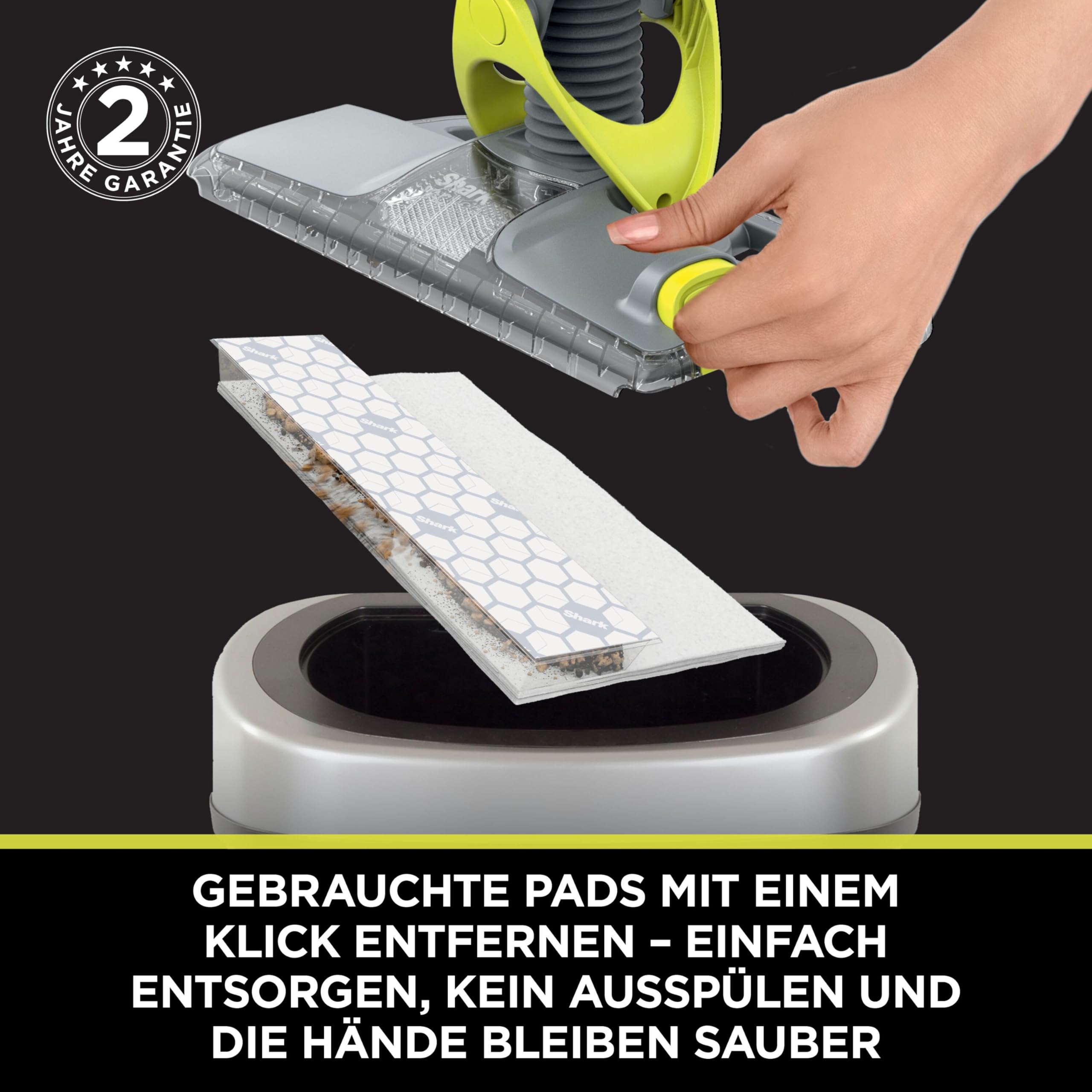 Shark VacMop Elektrischer Wischmopp mit Saugfunktion, Anthrazitgrau