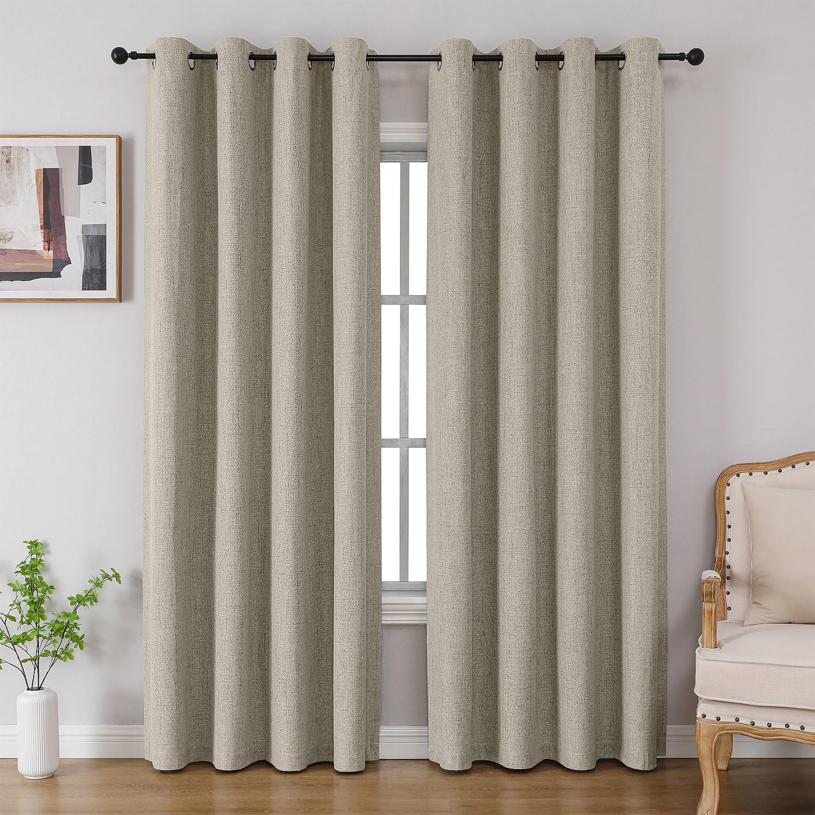 CUCRAF 100% Blackout Curtains 108 inches