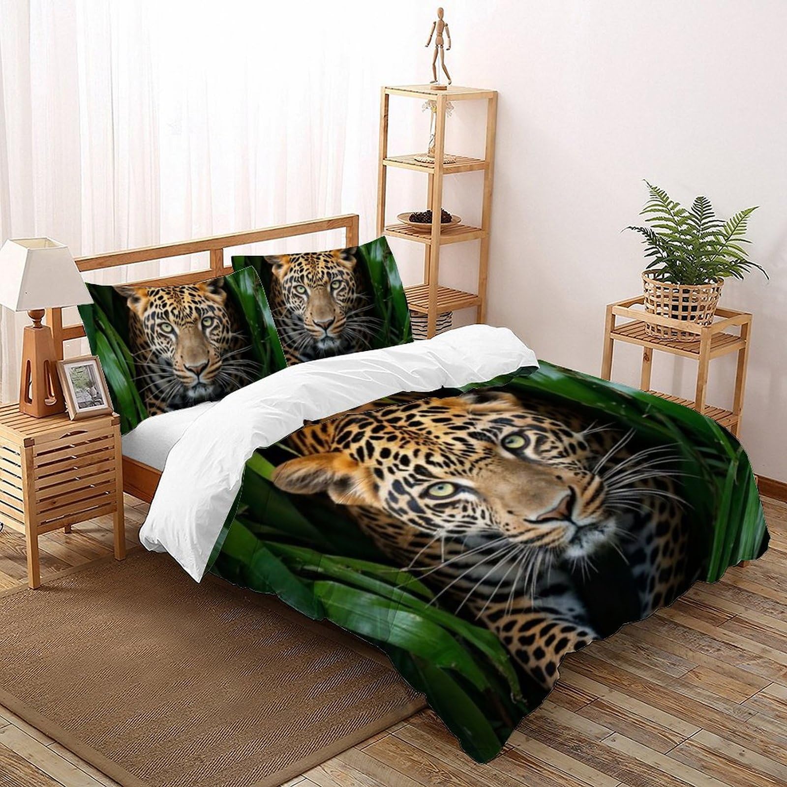 Parure de lit double guépard imprimé 3D pour transformer la décoration de la chambre des filles