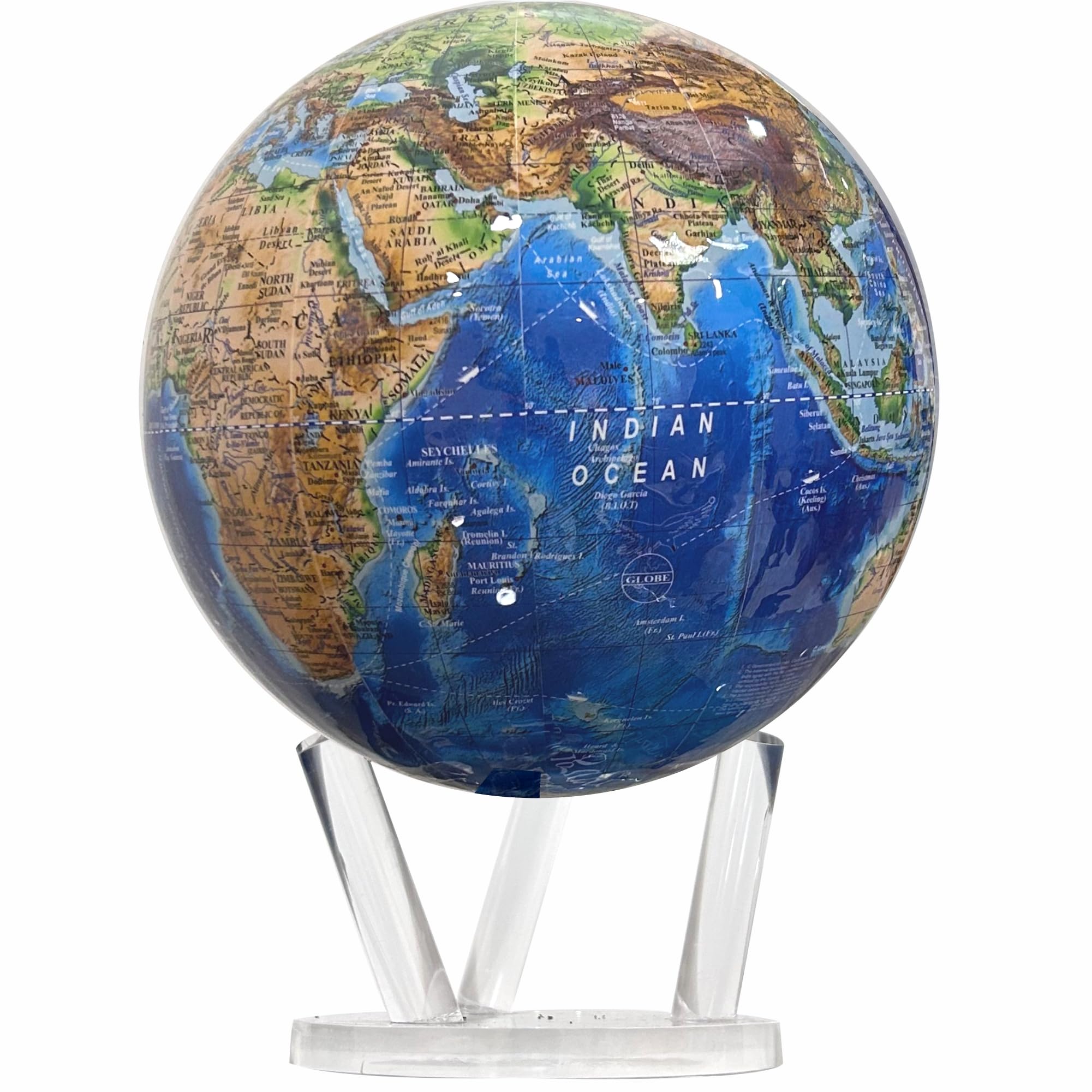 6 inch Mirror Finnish Earth Globe on 3-leg Non Rotating Elegant Acrylic Stand for Home Décor and Office table, Globe for Adults, Corporate Gifting, Decoration-image-9