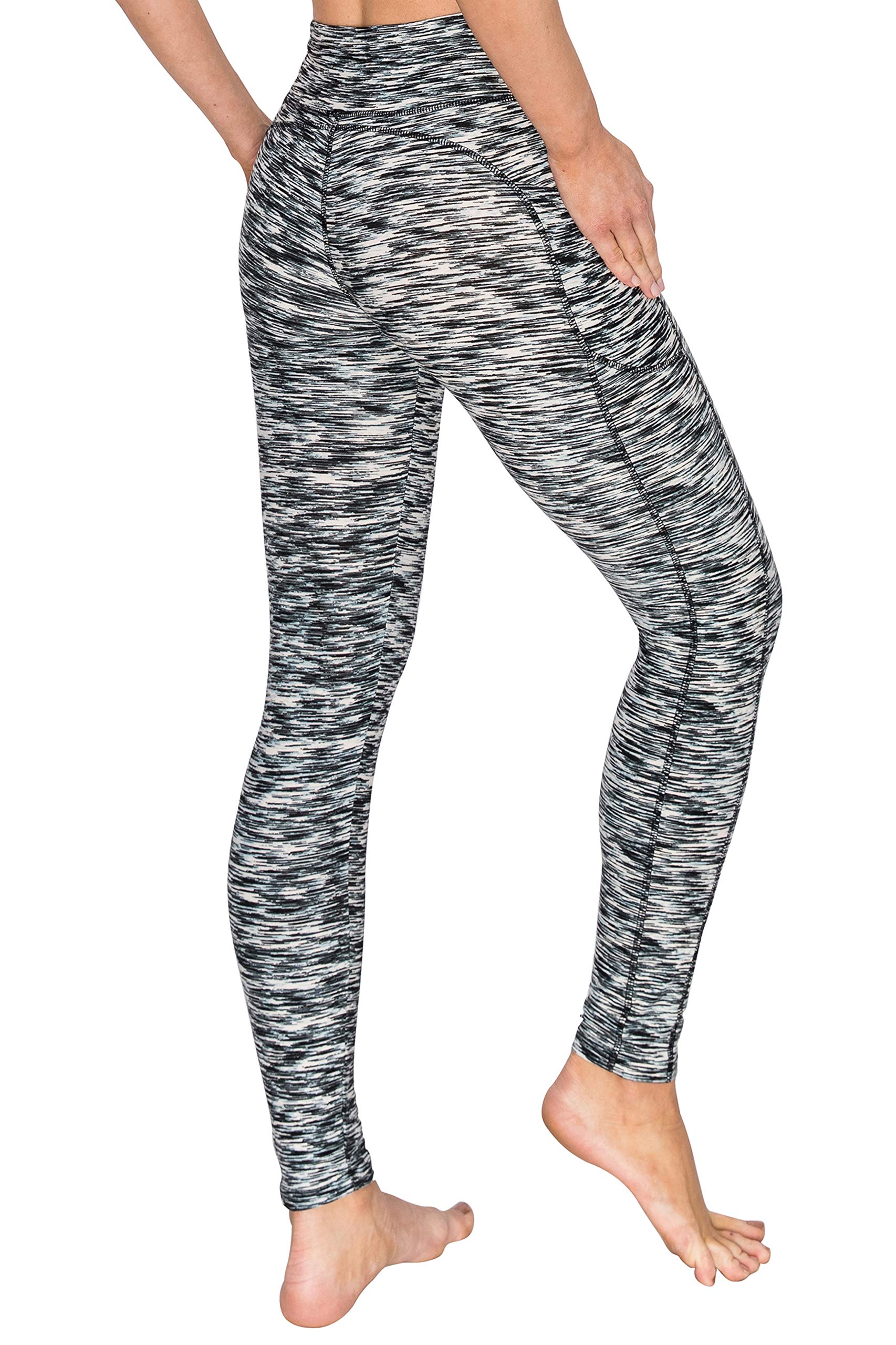 ALWAYS Pantalones de yoga para mujer, leggings de malla elástica de cintura alta para entrenamiento