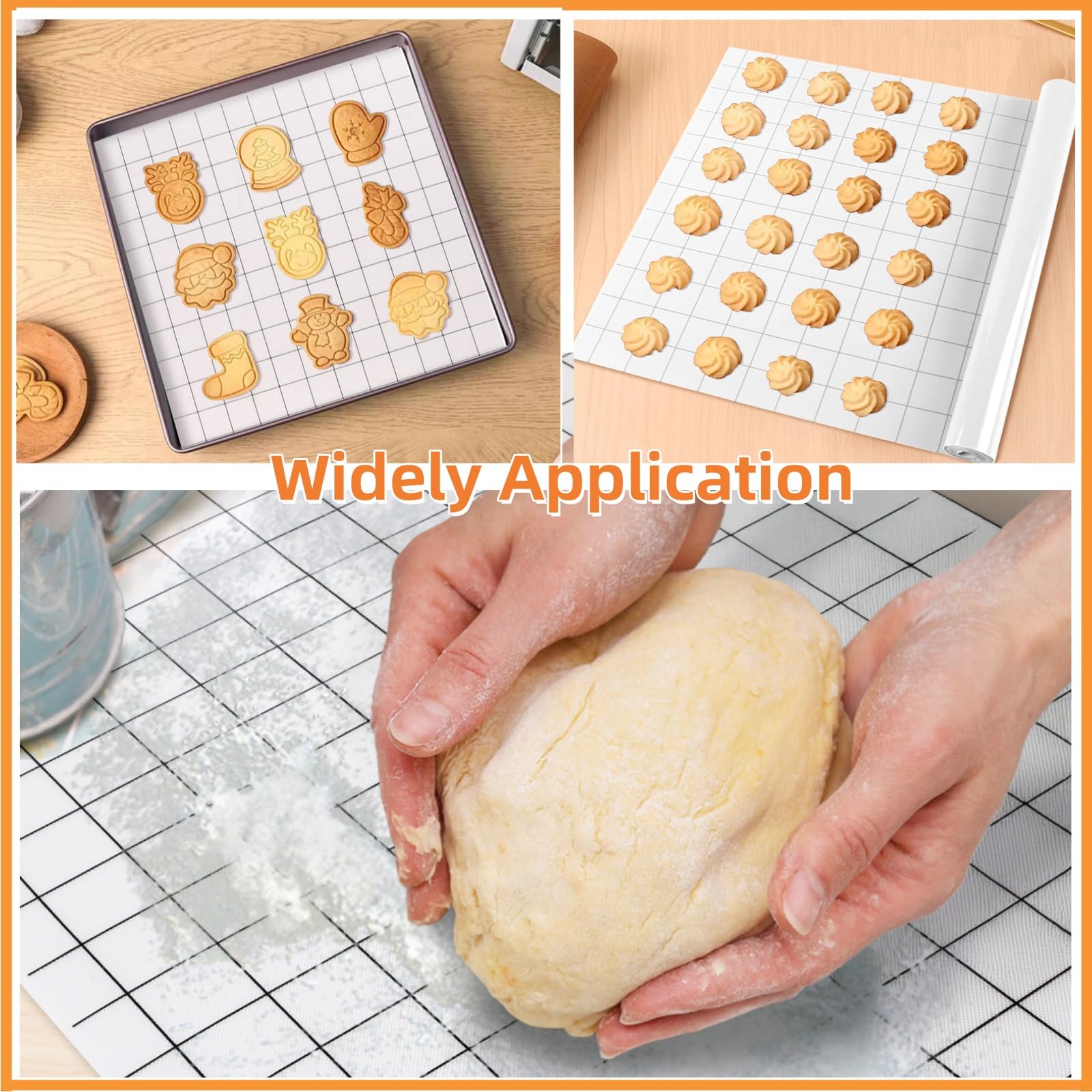 Covzoe Silikon-Backmattenrolle, 30,5 cm x 2,4 m, antihaftbeschichtet, kein Schneiden, lebensmittelechte Thekenmatte, hitzebeständige Luftfritteusen-Auskleidung für Pizza, Kekse, Kuchenkruste
