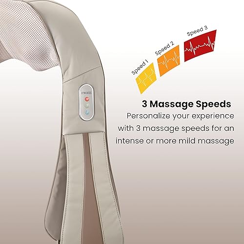Miniatura 2 de Homedics Masajeador de cuello masajeador de cuello Shiatsu hombros y espalda con 3 velocidades cambios de dirección y correas prácticas Releif