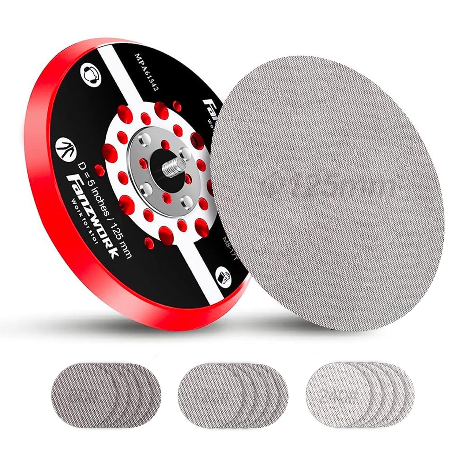 FANZWORK Klett-Schleifteller für Exzenterschleifer Ø 125mm | M8 