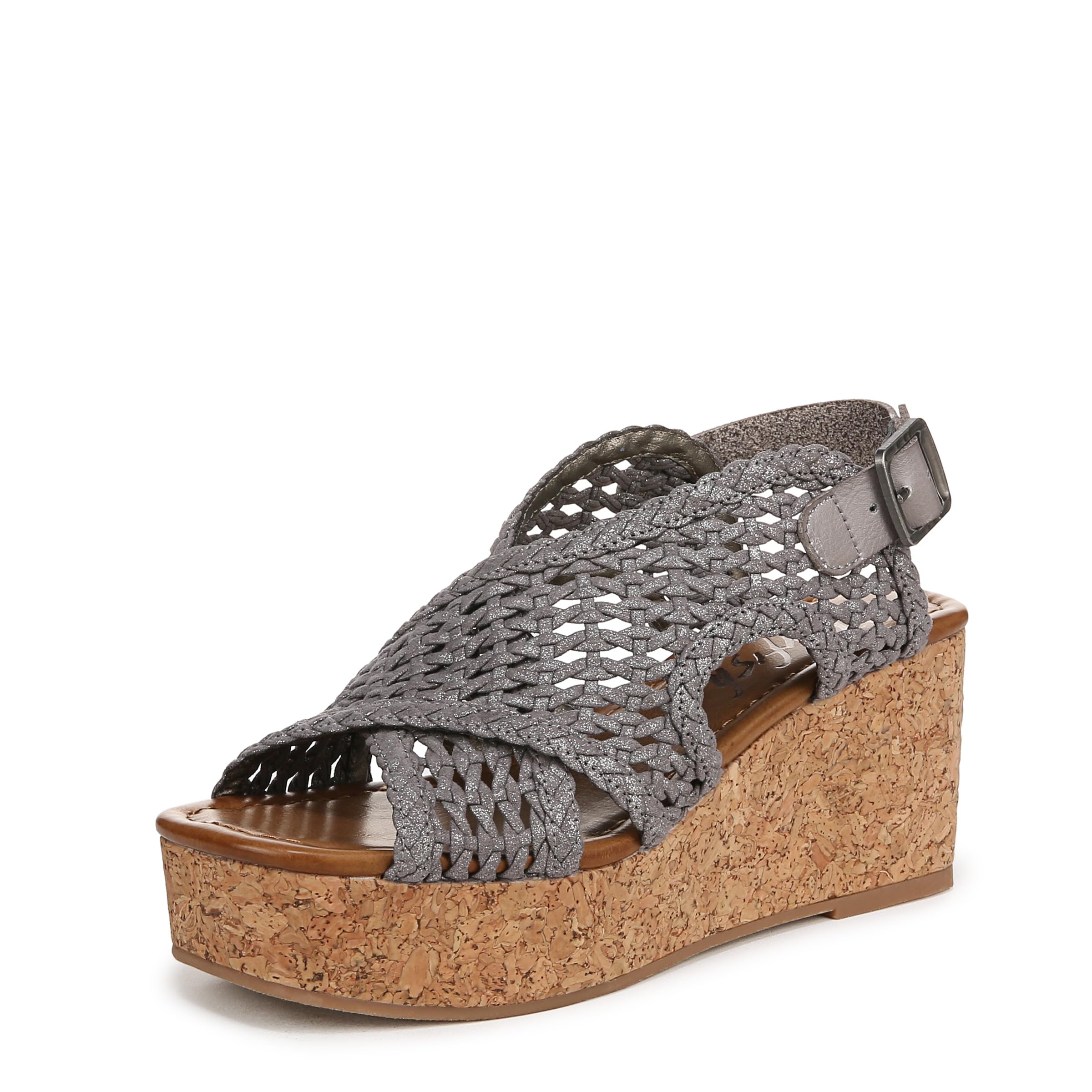 Blowfish Malibu Women's Andrea Platform Wedge Sandal, Silver, UK 4 Medium Fit