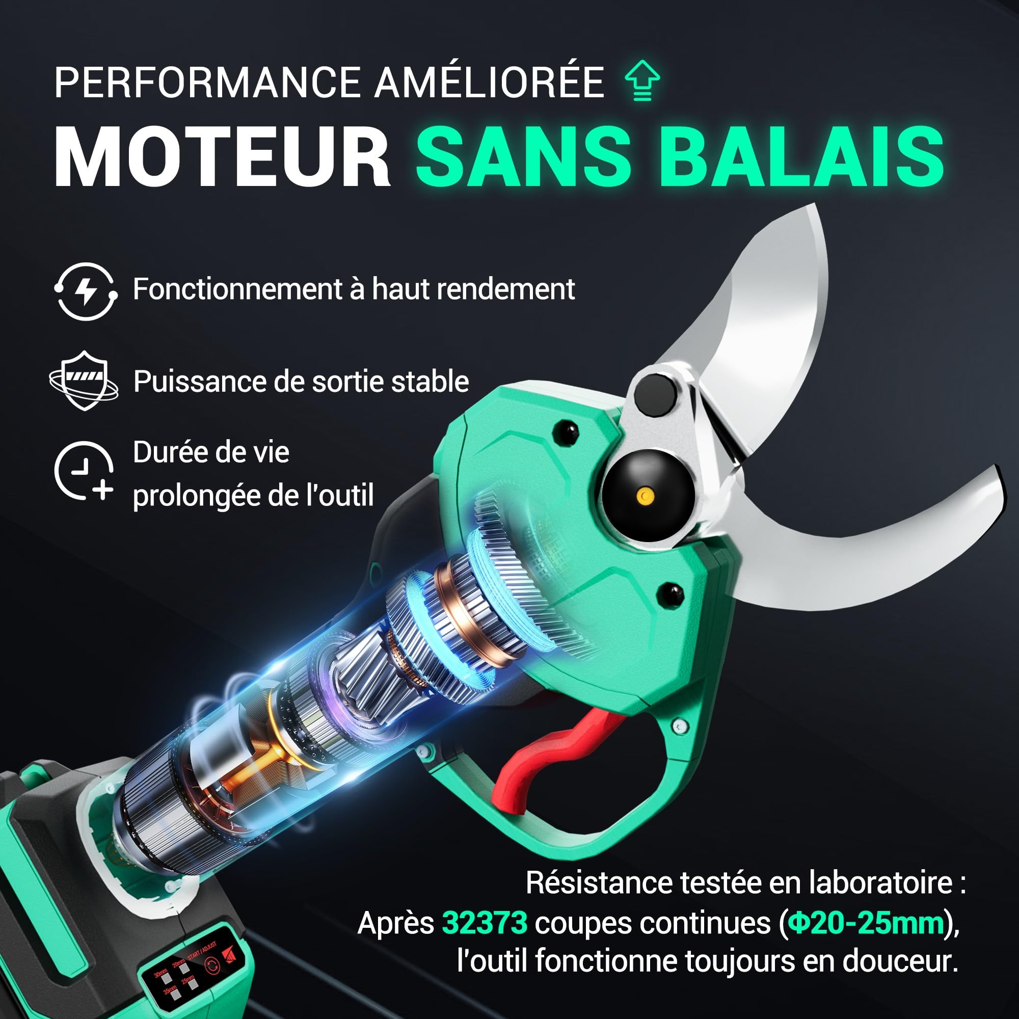 Image secondaire de Sécateur Électrique DCA 20V Sans Fil avec Batterie 2,0Ah et Lame SK5