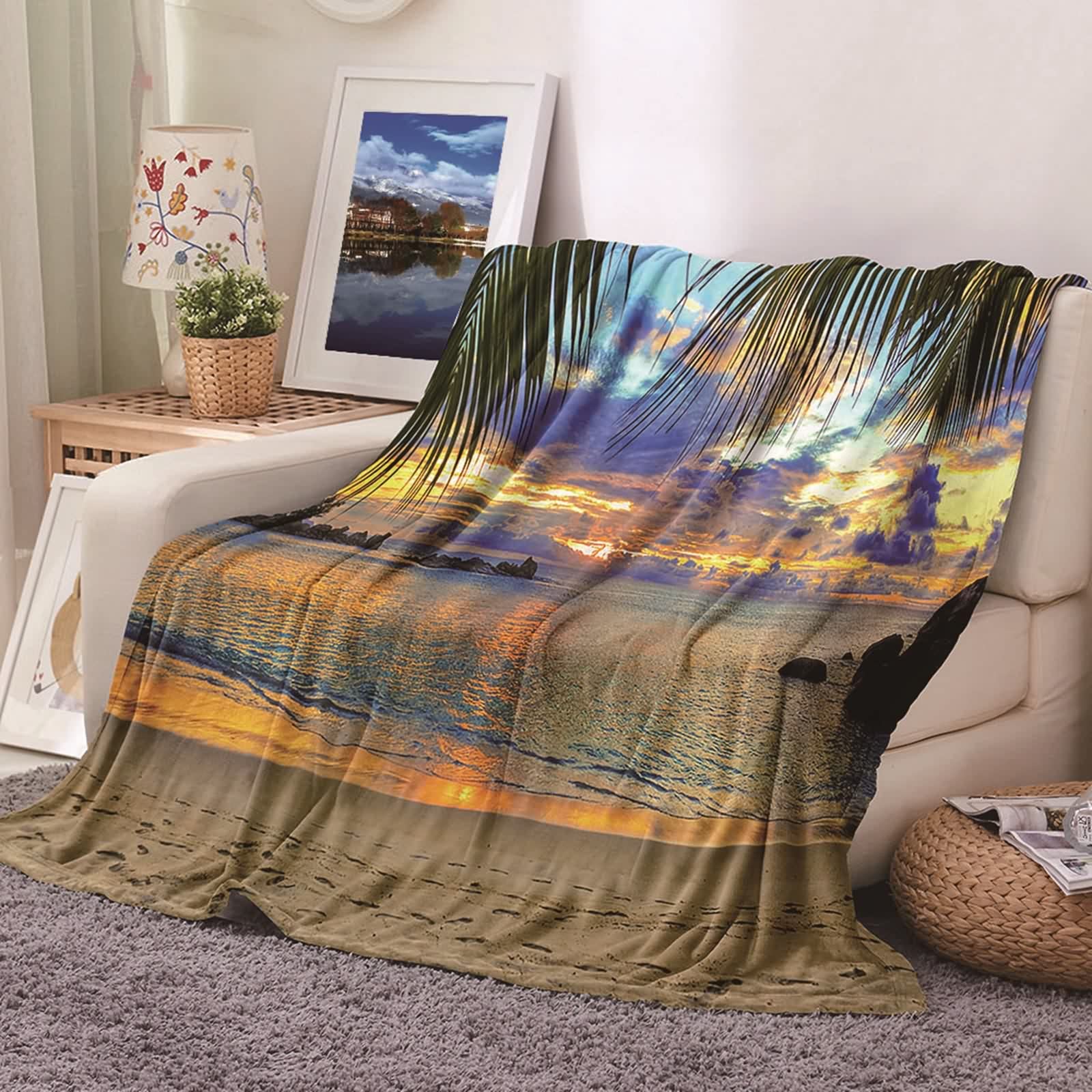 Couverture chaude hiver flannel KnSam anti-froid 180x220cm douce et confortable pour lit