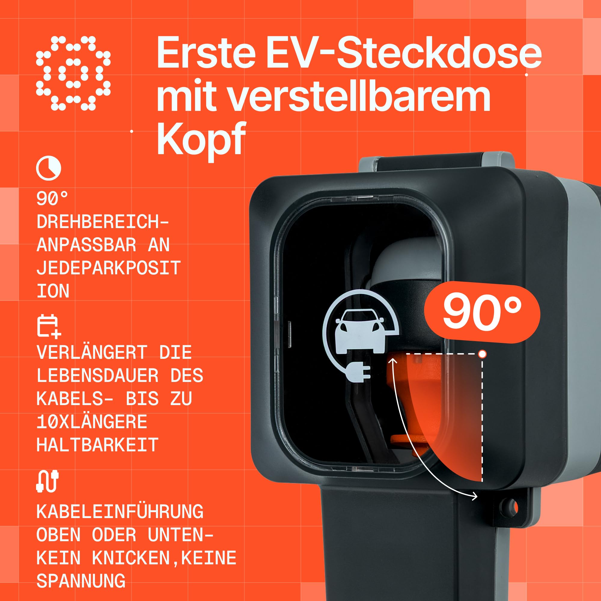 Pancerne gniazdko do ładowania samochodu elektrycznego 16Ax1 230V, Dr. Storm
