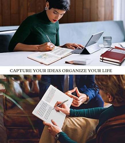 Miniatura 8 de Cuaderno rayado para escribir, papel grueso A5 de 3.53 ozm, diario de tapa dura de cuero para mujeres y hombres, diario de viaje de 160 páginas