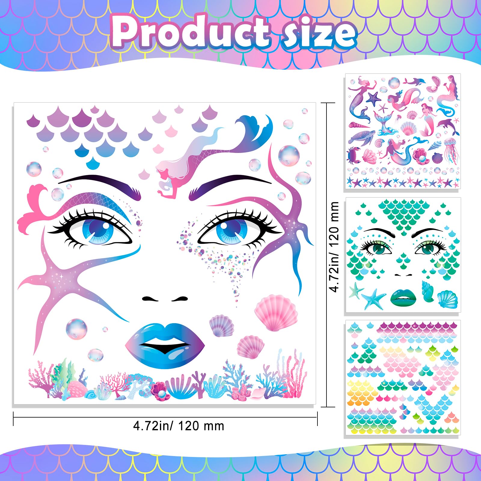 HOWAF 4 PCS Halloween Face Tattoos - Image 2
