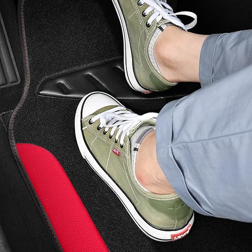 Miniatura 4 de CAR PASS Alfombrillas universales impermeables de piel sintética para automóvil, 3 unidades, color rojo, aptas para SUV, camionetas, sedanes,