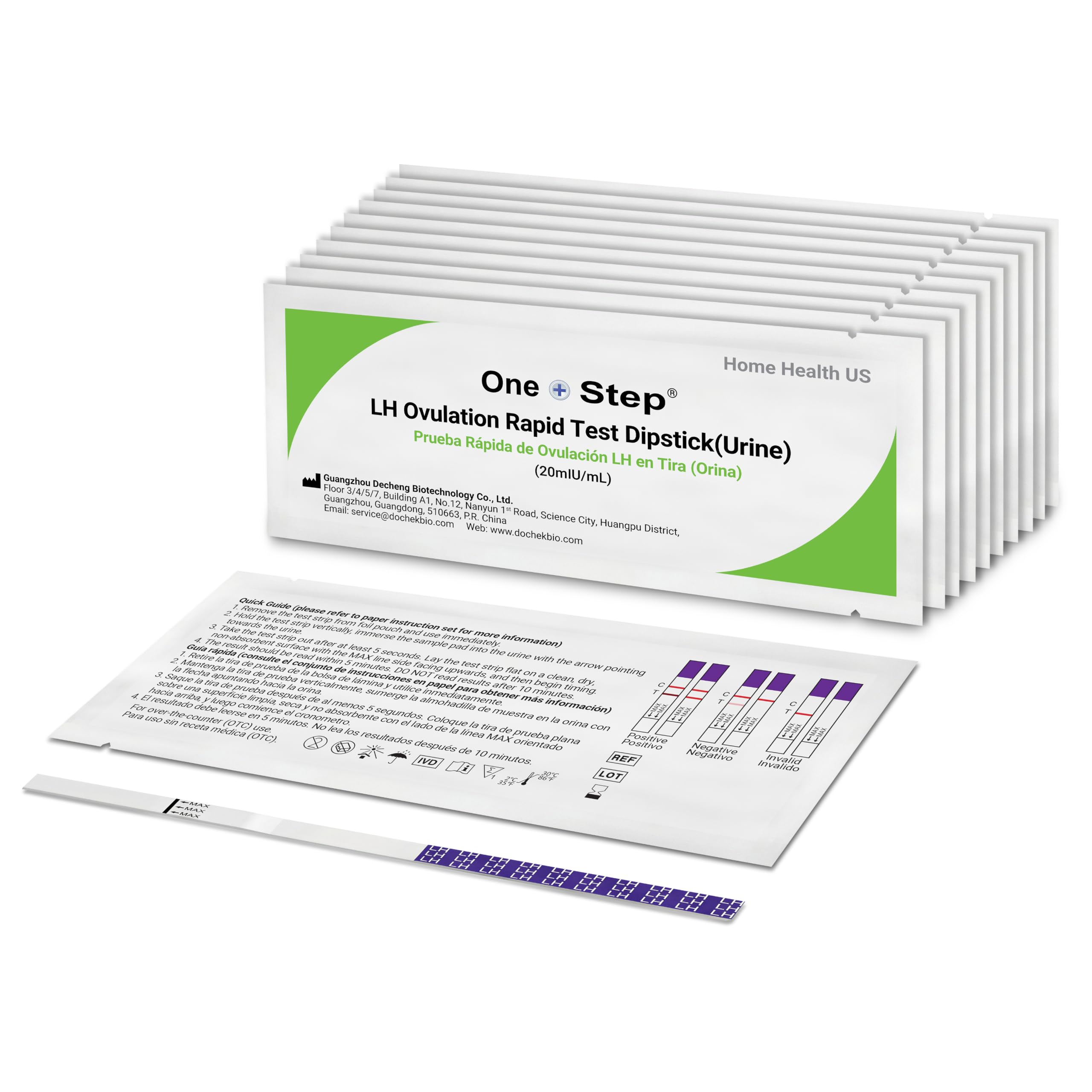 60 x One Step Ovulation Strips 20miu/ml Test Kit Sensitive Fertility Predictor Testing Sticks (Wide Width)