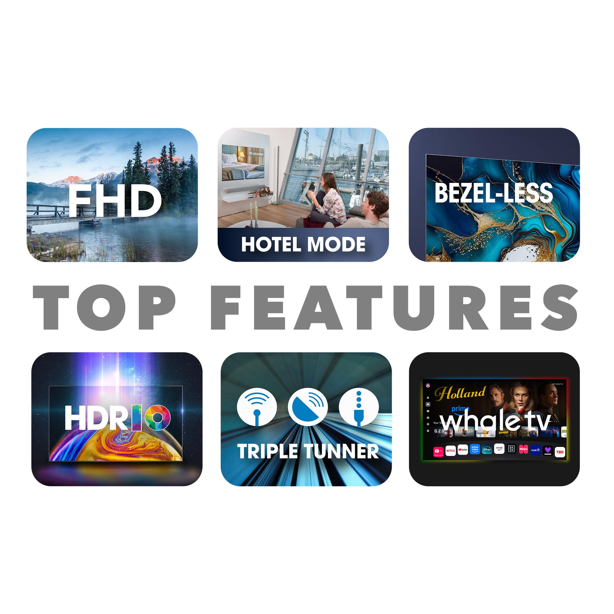 Smart Tech 40FH01K 40" FHD LED Smart TV Netflix YouTube Disney +