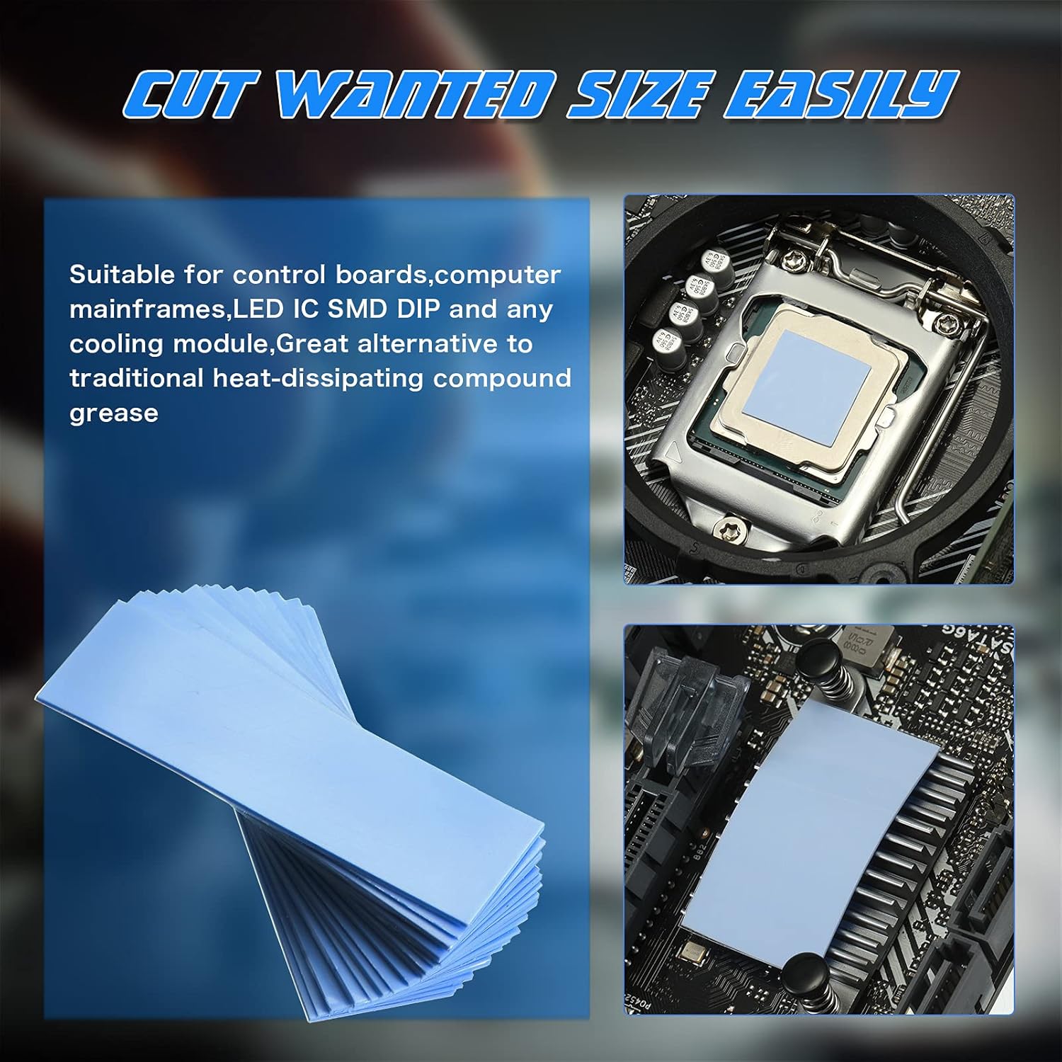 Outus 30 Pieces 2.6 x 0.8 Inch Silicone Thermal Pad Reusable Thermal