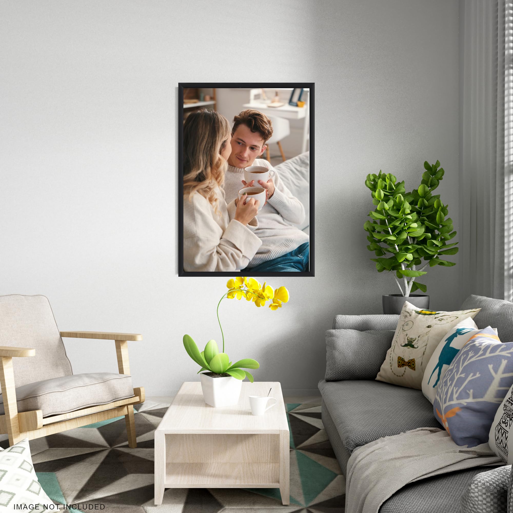 Cornona - Cornice portafoto in alluminio spazzolato (decorazione) con vetro acrilico, 30 x 45 cm, in 35 misure a scelta