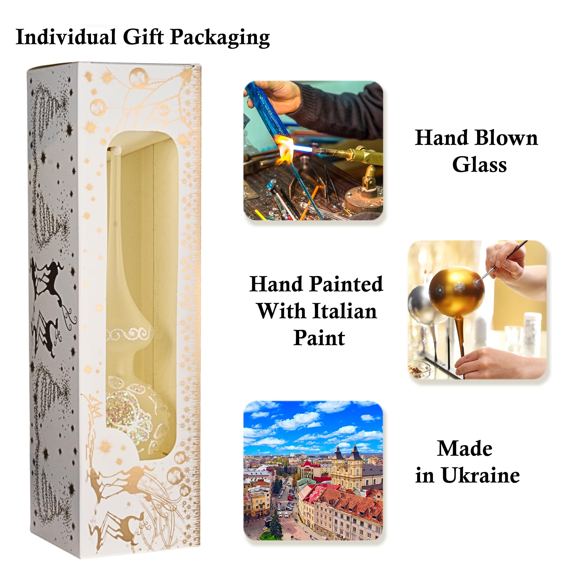 Amazon.co.jp: HolidayGiftShops半透明ガラスクリスマスツリートッパー