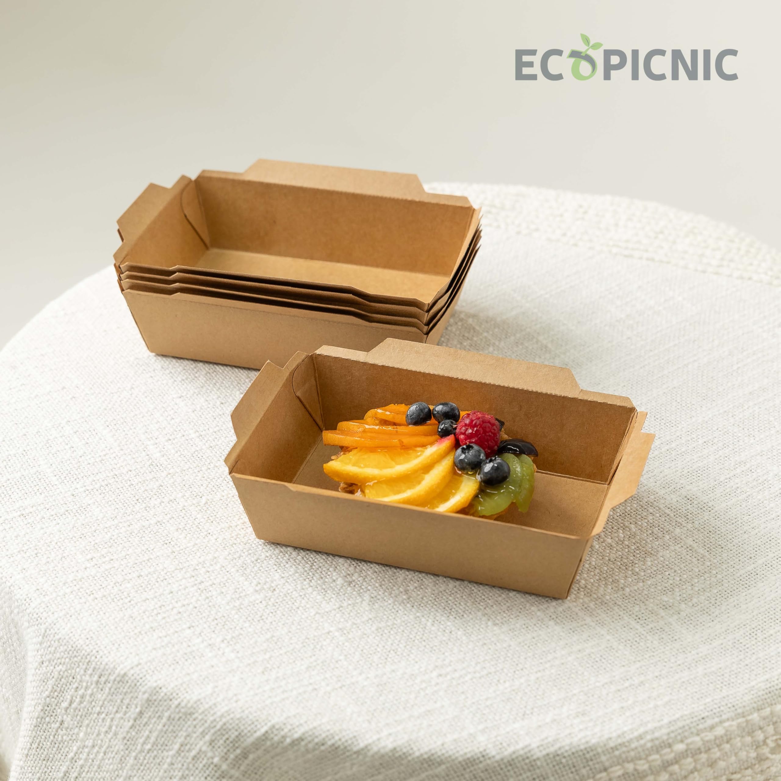 Lanchbox in Carta Kraft con Coperchio Trasparente 700 ml - Confezione da 200 Pezzi | Scatole per Alimenti da Asporto, Contenitori Monouso per Cibo, Scatole Ecologiche