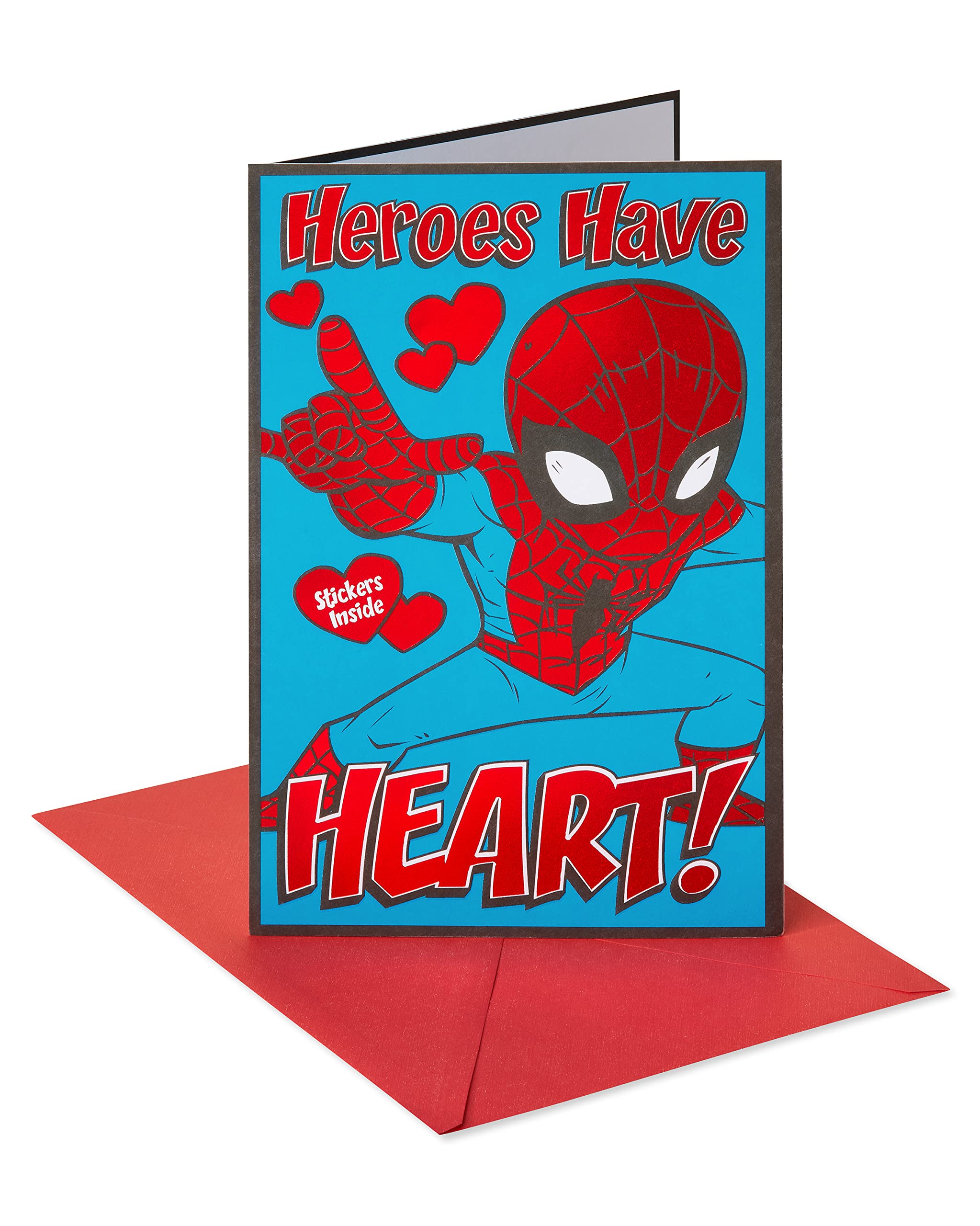 American GreetingsSpider-Man Valentines Day Card for Kids with Stickers (Everybody's Little Hero)