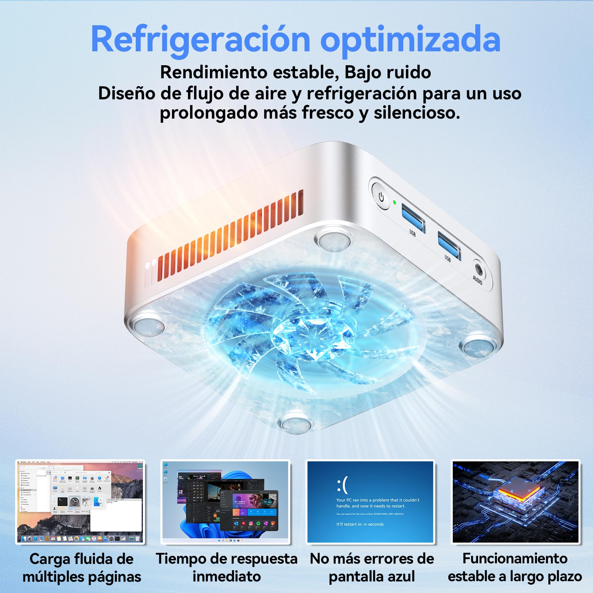 【Set Completo】Blackview MP50 Mini PC AMD Ryzen 5 (16GB RAM 512GB SSD) con Teclado y Ratón, Gráficos Radeon Vega 8, Win 11 Pro, HDMI/DP 4K, WiFi 5/BT 4.2,Mini Ordenador de Sobremesa para Oficina y Casa — view 11