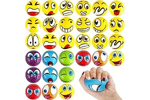 30 Pcs Stress Balls with Funny Faces  - Ideal for Hand and Wrist Stress Relief