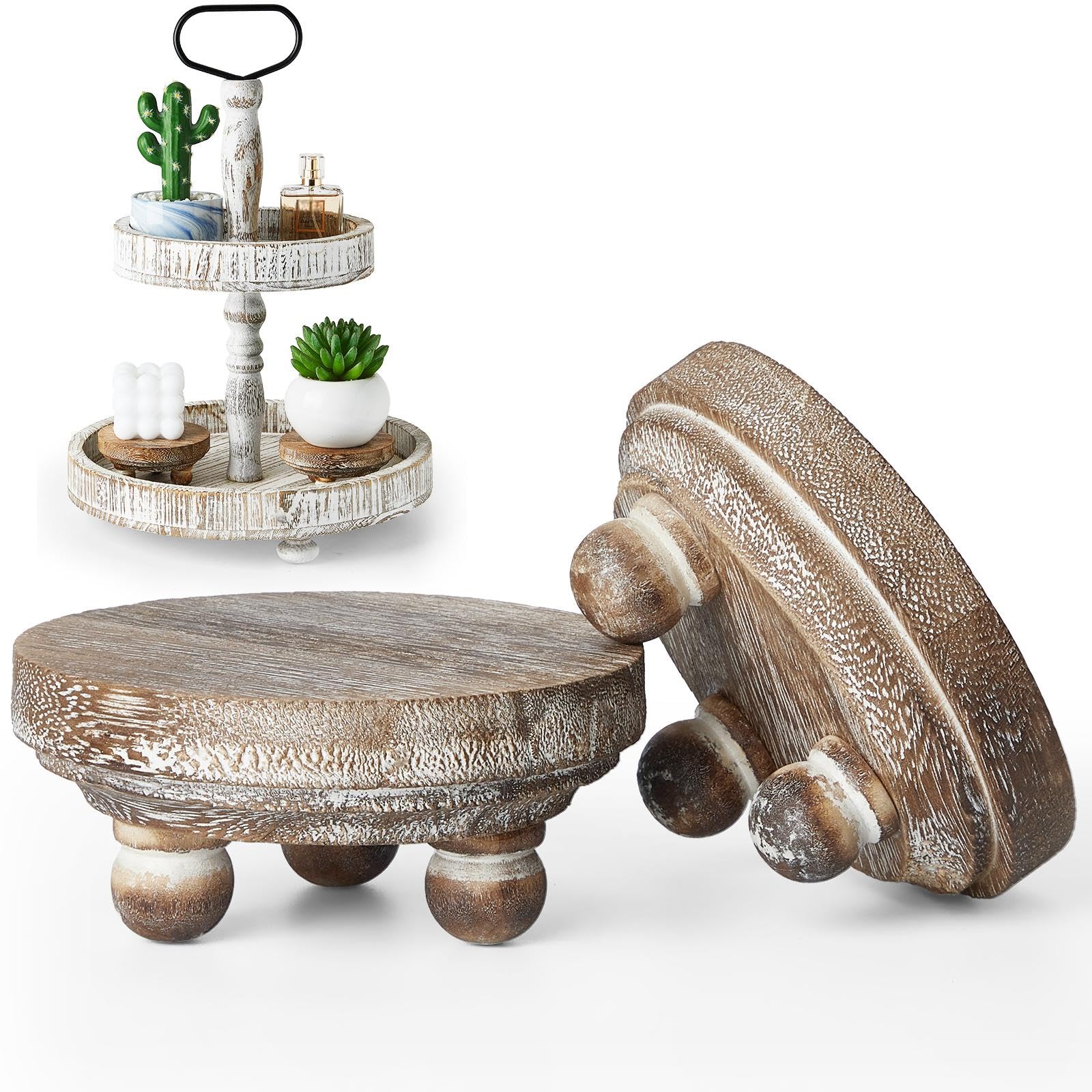 Photo 1 of Yalikop Wood Risers Set of 2, Round Display Stands