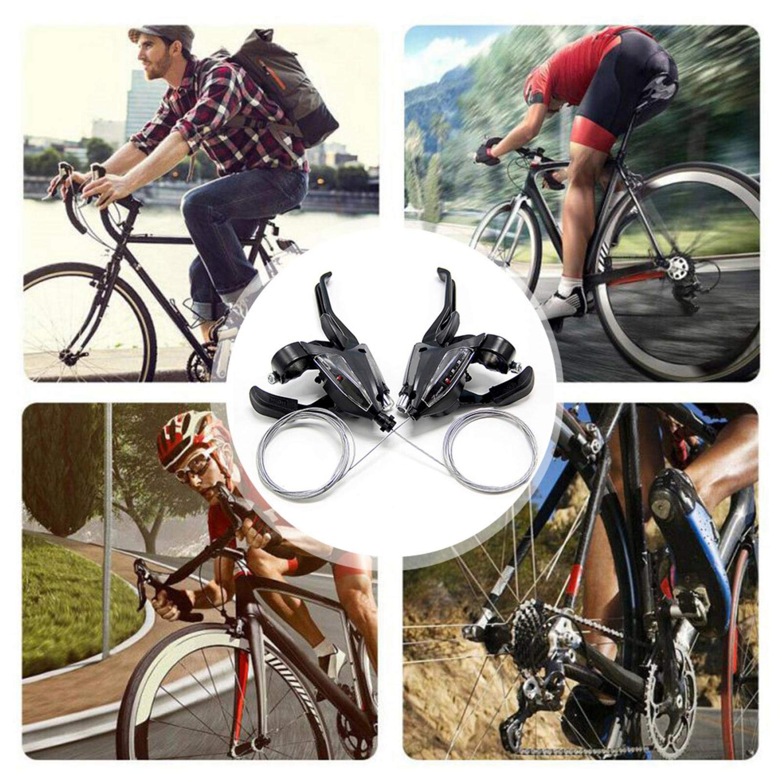 Amazon.co.jp: シフトレバー 自転車シフター ワイヤー付き EF500