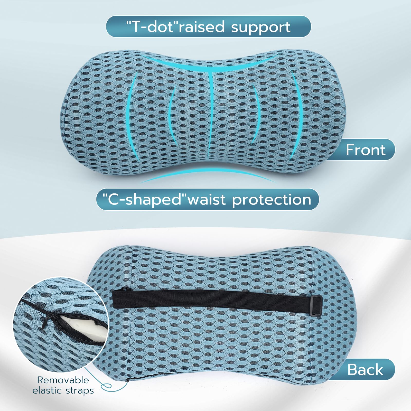 Cuscino Supporto Lombare Auto Ergonomico in Memory Foam, Cuscino Lombare Divano | Supporto Lombare per Auto & Cuscino Schiena Ufficio, Sollievo dal Mal di Schiena, Adatto a Letto/Ufficio/Divano