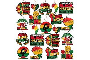 36Pcs Black History Month Decorations Hanging Swirls, Black History Month Decor