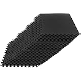 EVA Foam Mat Tiles 24-Pack - 96 SQ FT of Interlocking Padding for Garage, Playroom, or Gym Flooring - Exercise Mat or Baby Playmat by Stalwart (Black)