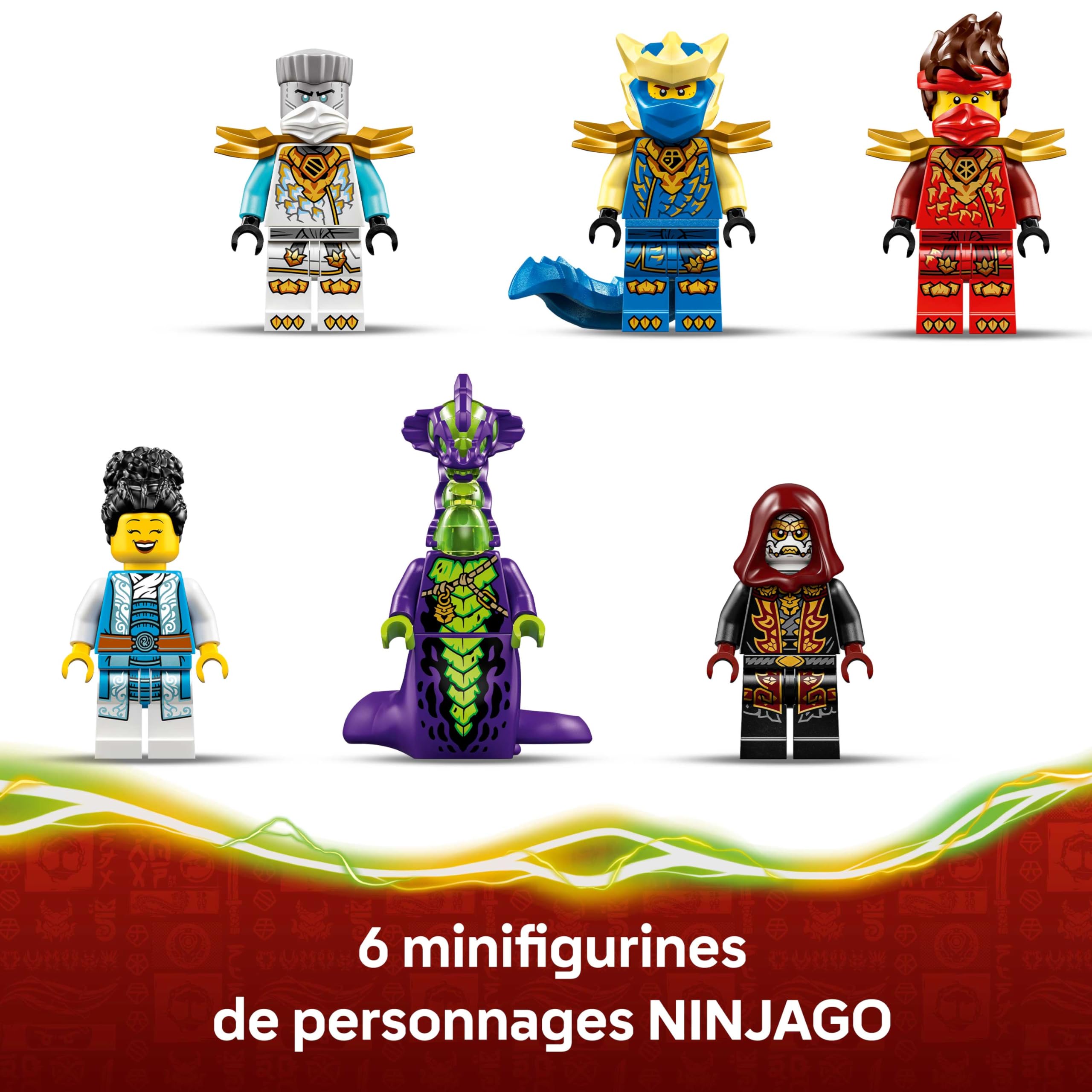 LEGO Ninjago La Cabane et Les Véhicules des Ninjas - Jouet Interactif avec Moto, Hélicoptère, 6 Minifigurines & Sabres - Cadeau pour Garçon dès 7 Ans & Fans 71857