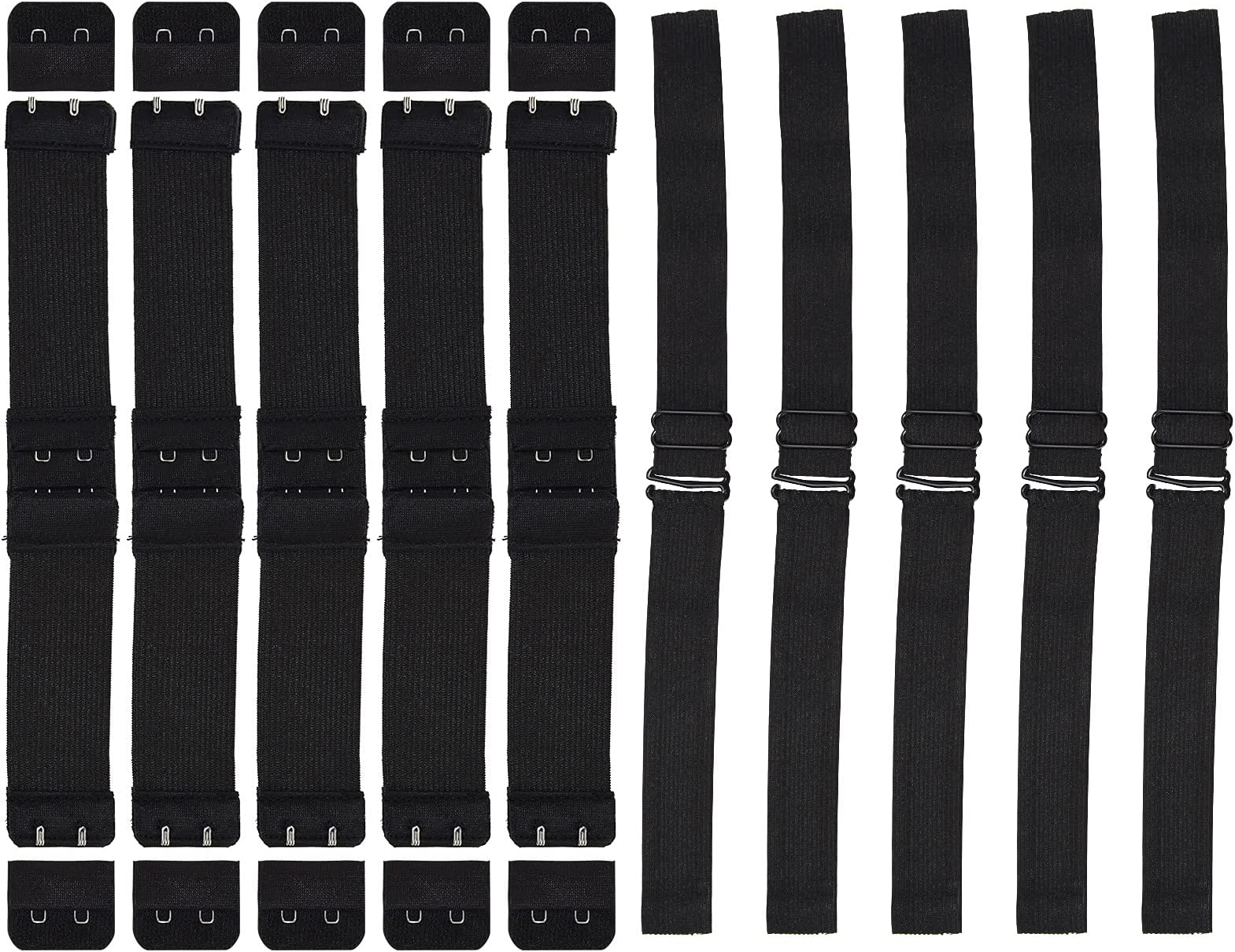 DKAF 10Pcs Adjustable Elastic Band for Wigs, Two Types of Wig Straps for Wig Caps, Making Wig Glueless Non-Slip Fixed Wig Bands(Black)