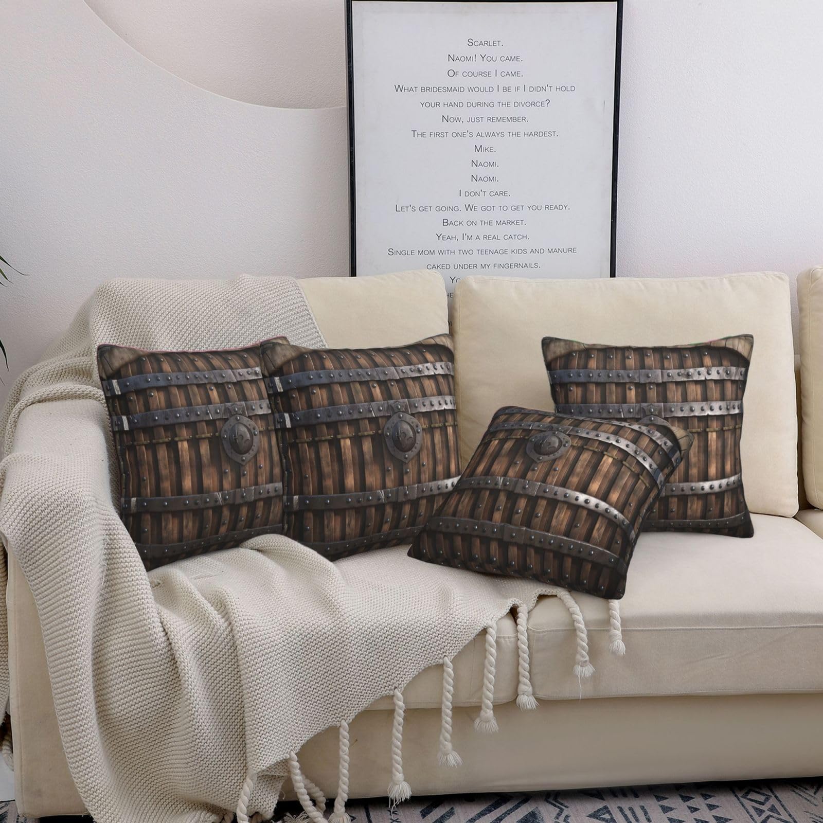 Housse de coussin pour canapé motif château afin de relooker votre salon